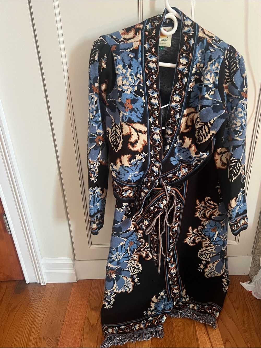 Farm Rio Blue Floral Wrap top with skirt